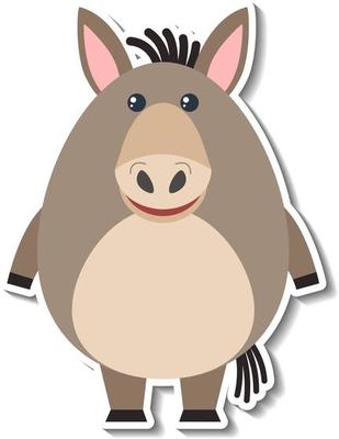 A cute donkey cartoon animal sticker