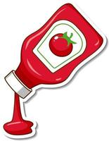 A sticker template with a ketchup bottle vector