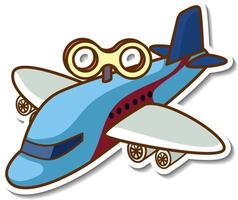 Sticker design with Airplane isolated vector