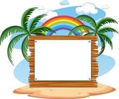 Empty banner template with summer beach element isolated vector