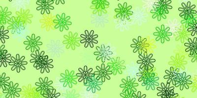 Light Green, Yellow vector natural backdrop with flowers.