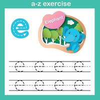 Alphabet Letter E-elephant exercise,paper cut concept vector illustration