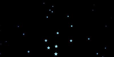 Dark BLUE vector background with small and big stars.