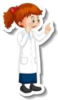 Scientist girl cartoon character in standing pose vector