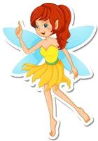 Beautiful fairy cartoon character sticker vector