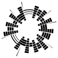 Geometric circular equalizer. Eq audio soundwaves. vector