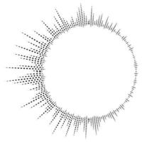 Bursting rays. Sunburst frame. Abstract equalizer element with dotted vector