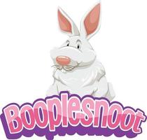 Booplesnoot font design with a cute rabbit cartoon character vector