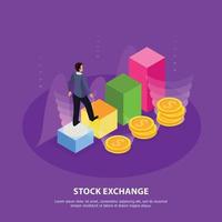 Stock Exchange Isometric Composition Vector Illustration