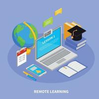 Online Education Isometric Concept Vector Illustration