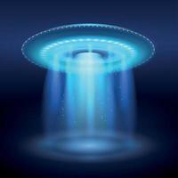 UFO With Light Portal Illustration Vector Illustration