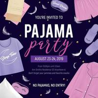 Pajama Party Poster Vector Illustration