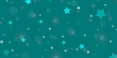 Light BLUE vector texture with circles, stars.