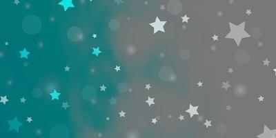 Light BLUE vector background with circles, stars.