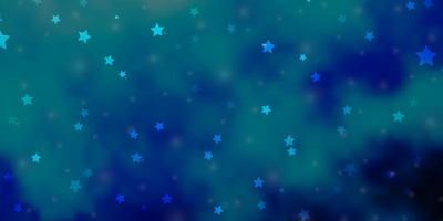 Light BLUE vector background with small and big stars.