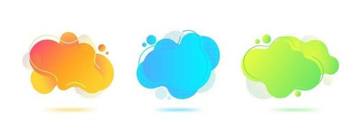 Fluid abstract vector banners. Set of geometric liquid forms.