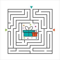 Square maze labyrinth game for kids. Labyrinth logic conundrum. vector