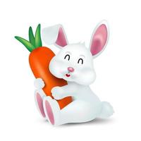 Cartoon rabbit holding a carrot vector