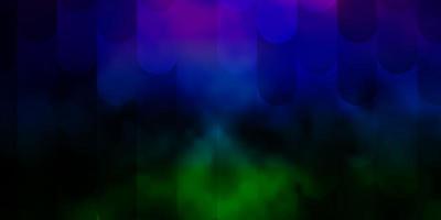 Telón de fondo de vector multicolor oscuro con líneas.