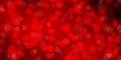 Light Red vector background with circles.