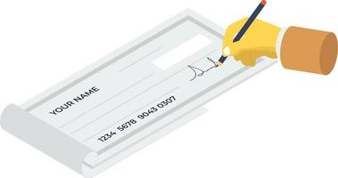 Cheque Writing Concepts vector