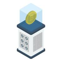 caja de monedas de criptomoneda vector