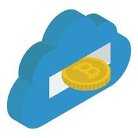 Bitcoin Cloud Technology vector
