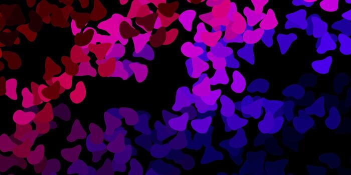 Dark blue, red vector background with random forms.