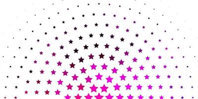 Fondo de vector rosa claro con estrellas de colores.