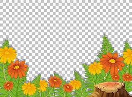 Tropical flowers frame template