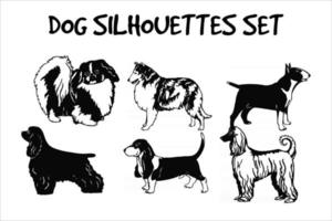 Dog silhouettes set vector