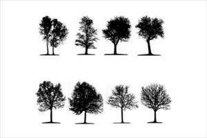 tree silhouettes set vector