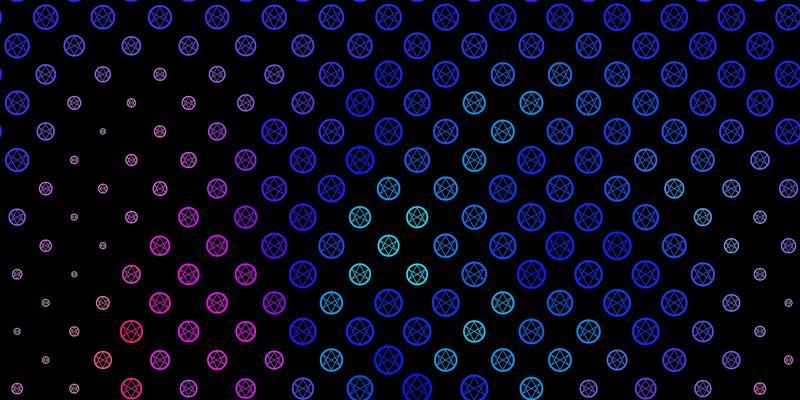 Dark Multicolor vector backdrop with mystery symbols.