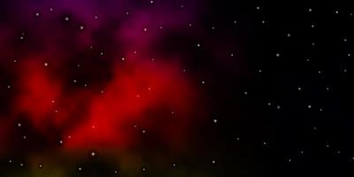 Dark Multicolor vector background with small and big stars.