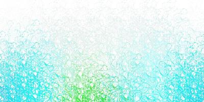 textura de vector azul claro, verde con líneas torcidas.