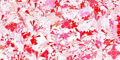 textura de vector rojo claro con triángulos al azar.