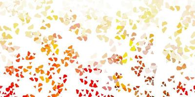 Light red, yellow vector backdrop with chaotic shapes.