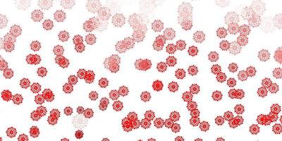 Light red vector background with christmas snowflakes.