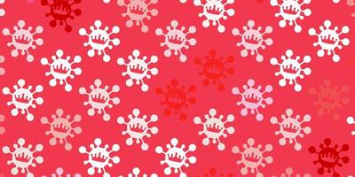 Light red vector backdrop with virus symbols.