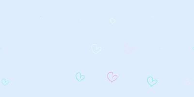 Light Multicolor vector texture with lovely hearts.