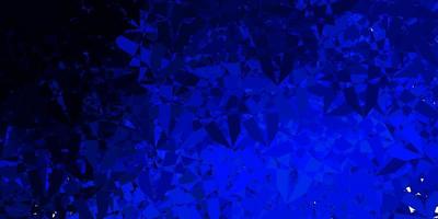 Dark BLUE vector background with triangles.