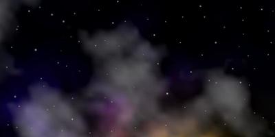 Dark Multicolor vector background with small and big stars.