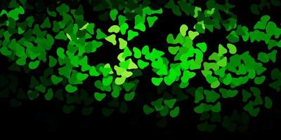Dark green vector texture with memphis shapes.