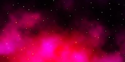 Dark Pink vector pattern with abstract stars.