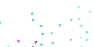 Light blue, red vector pattern with colored snowflakes.