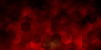 Dark Orange vector background with set of hexagons.