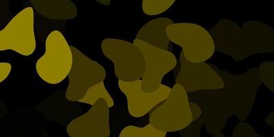 plantilla de vector verde oscuro, amarillo con formas abstractas.