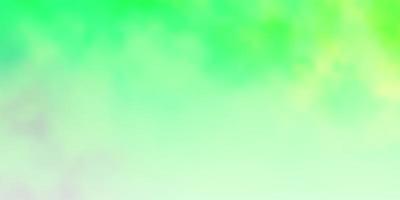 Light Green, Yellow vector template with sky, clouds.