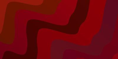 Dark Red vector background with curved lines.