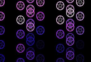 Dark Purple vector template with esoteric signs.